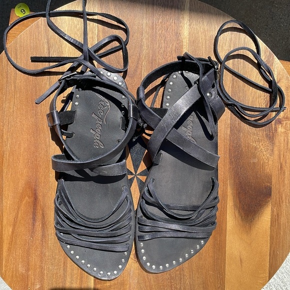 NWOT Free People Women’s Willow Wrap Gladiator Lace Up Leather Sandals Size 38 - Picture 7 of 11